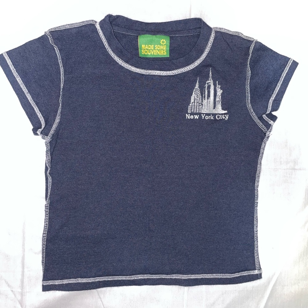 NYC Skyline Embroidered Crop Top – XS